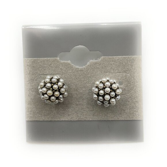 Pave Ball Stud Chloe + Isabel Pearl Earrings - E201P - Picture 1 of 2